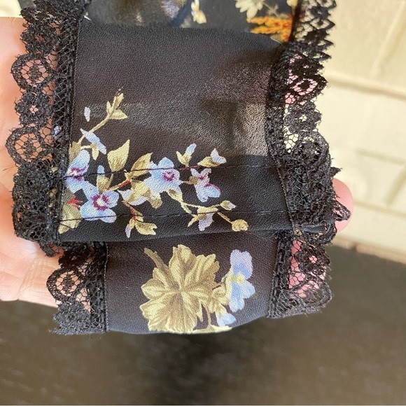 VTG PETRA FASHIONS Black Floral Lace Trim One Piece Sheer Lingerie Teddy Sz 1X - Picture 3 of 7